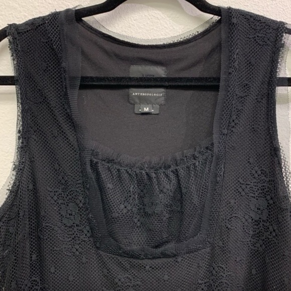 ANTHROPOLOGIE Dress Sleeveless Lace Black Size M - Picture 5 of 12
